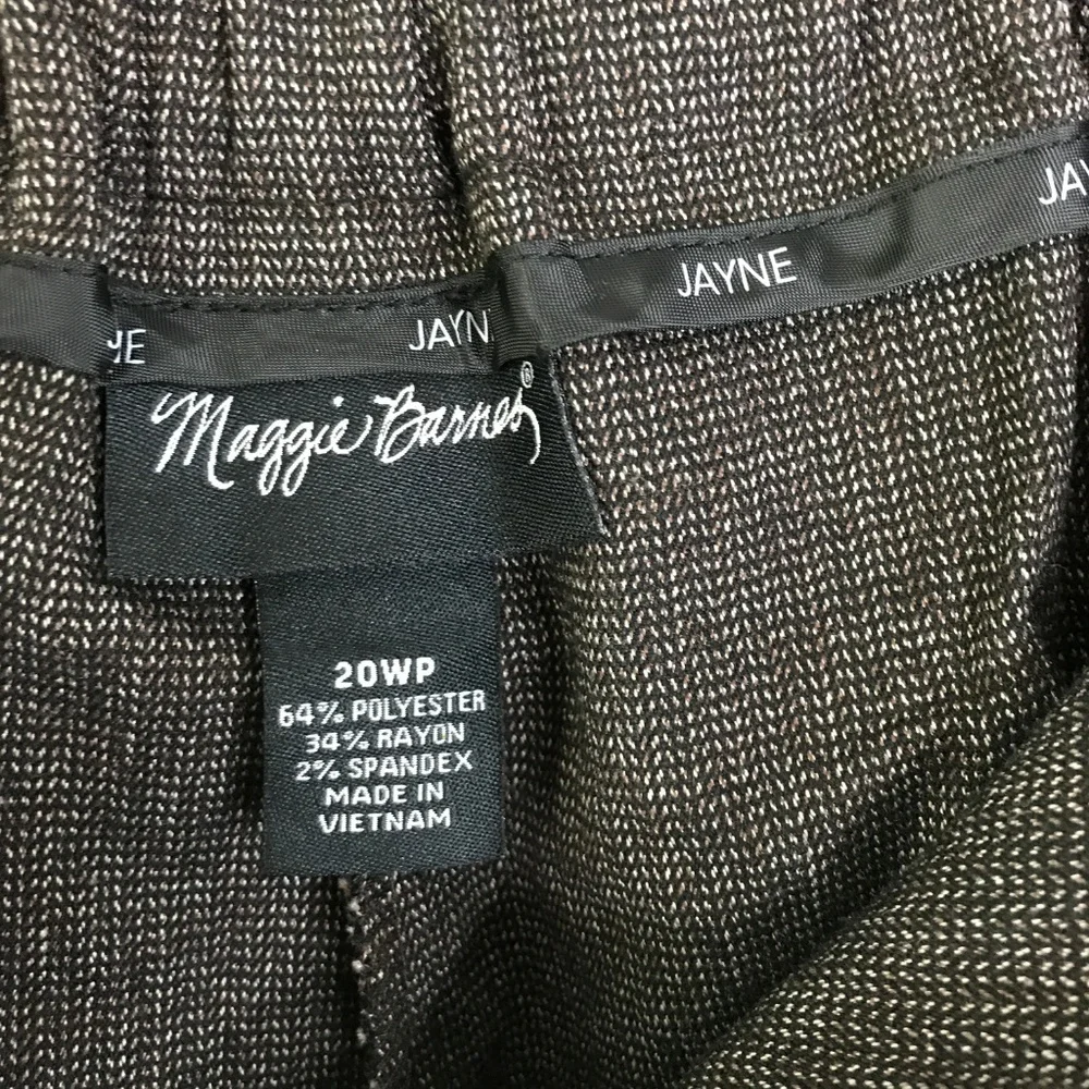 Maggie Barnes Brown Tweed Dress Pants 20WP - Picture 5 of 5